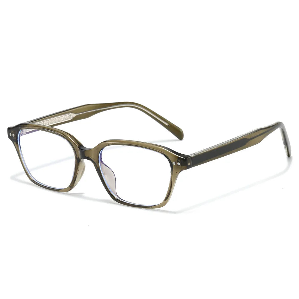 JNPCXI Quality TR90 Glasses Frame Stainless Steel Core Optical Eyeglasses With Anti Blue LIght Rectangle Acetate Leg