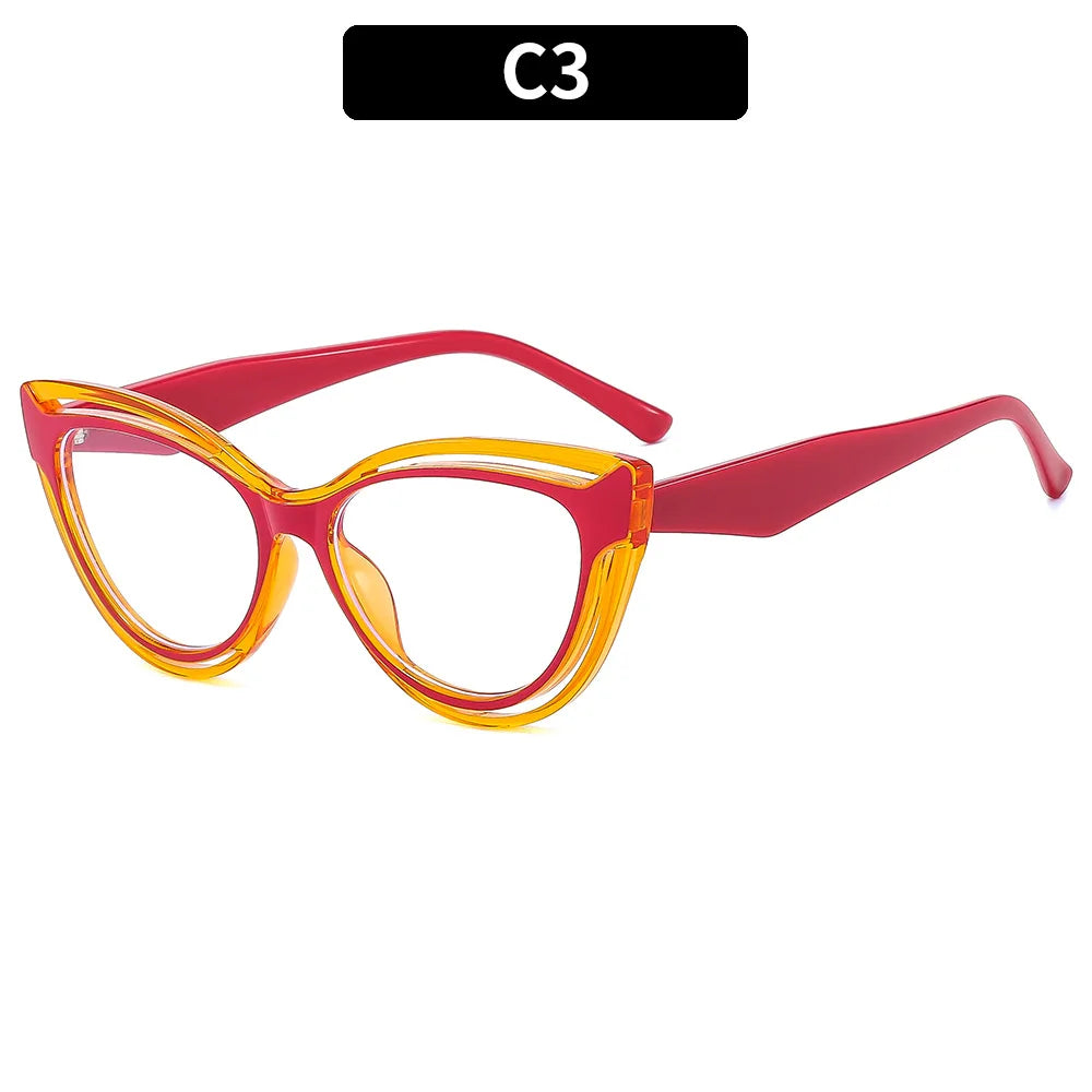 JNPCXI New Fashion TR90 Cat Eye Women Anti Blue Light Glasses Frame Retro Men Optical Luxury Eyewear