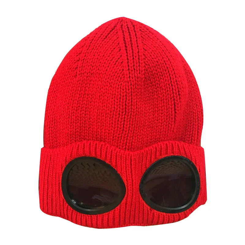 Xinbaoguan 60% acrylic 9535 new winter windproof glasses cover knitted cap for both men and women, with plush warm yarn cap