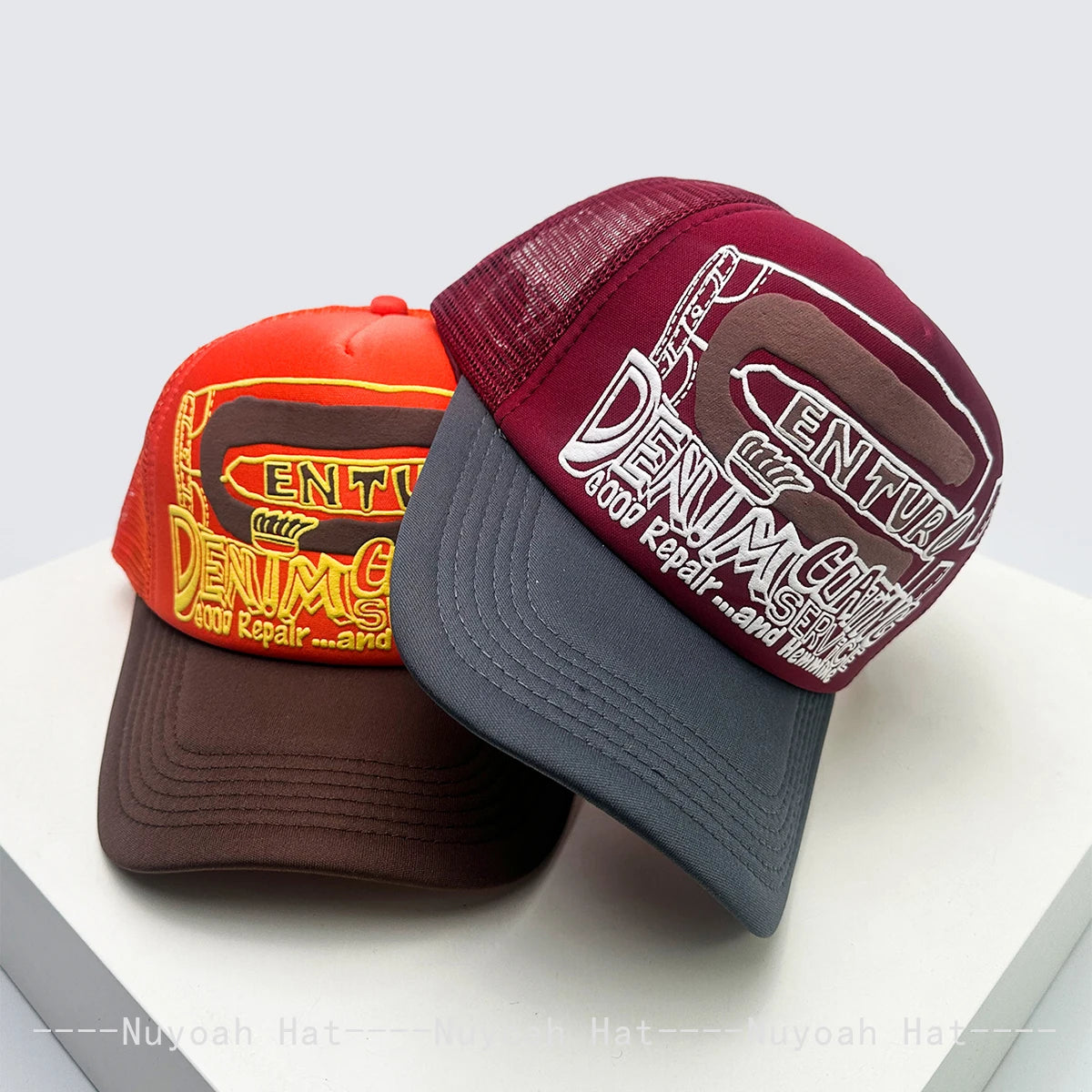 New Unisex American Style 3D Printed Letter Baseball Hats Sunshade Personal Breathable Color Block Trucker Caps Versatile Mesh