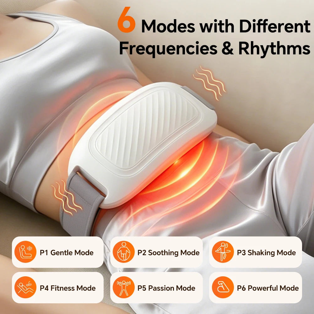 Electric Abdominal Massager Bian Stone Kneading 3-Level Heat Fat Burner 6 Modes Anti-Cellulite Body Shaping Shaking Weight Loss