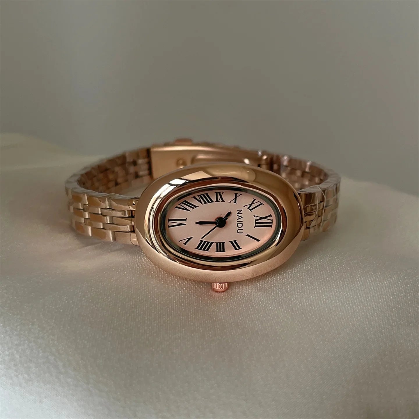 Fashion Women Mid Ancient Style Oval Dial Small Watch Adjustable Steel Strap Quartz Wristwatch Relogio Feminino Dropshipping