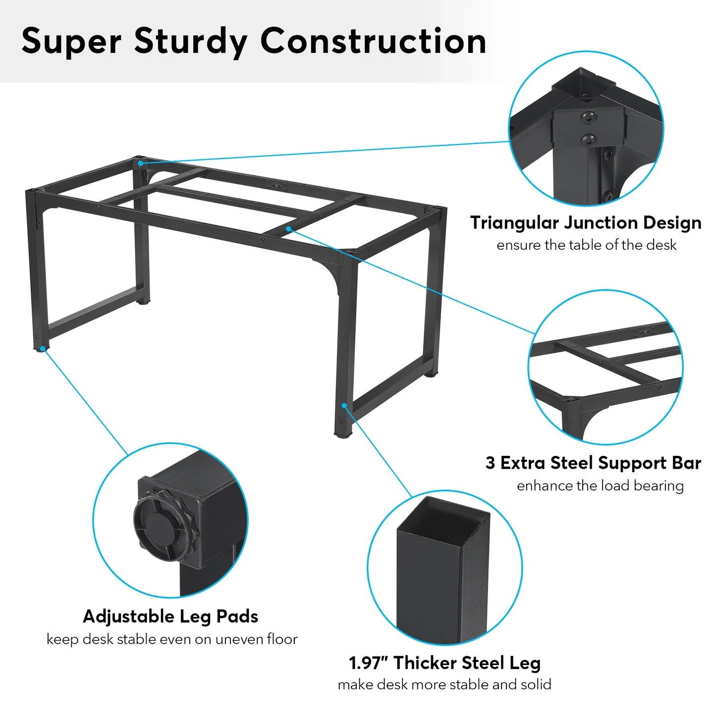 Tribesigns Large Office Desk Computer Table Study Writing Workstation for Home