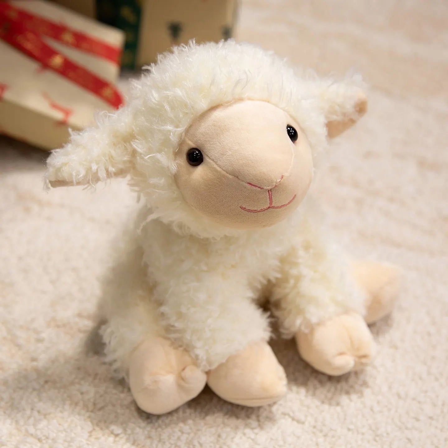 20cm Sitting Cute Forest Animal Tiger, Lion, Sheep, Cow, Fox, Plush Toy Doll, Christmas Birthday Gift