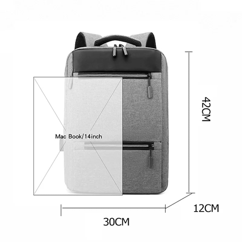 Business Laptop Backpack, Large Capacity Travel Bag w/ Adjustable Shoulder Strap