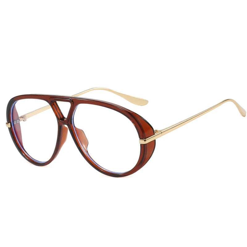 JNPCXI Fashion Double Bridges Pilot Women Oversized Sunglasses Retro Candy Color Green Gradient UV400 Men Punk Sun Glasses