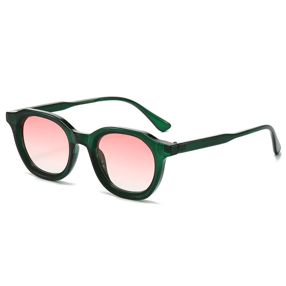 JNPCXI Fashion Small Round Sunglasses Women Retro Green Gradient Shades UV400 Men Trending Sun Glasses