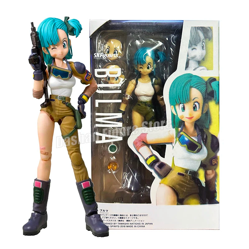 13cm SHF Dragon Ball Soldier Bulma  Action Figure PVC Battle Detector Collection