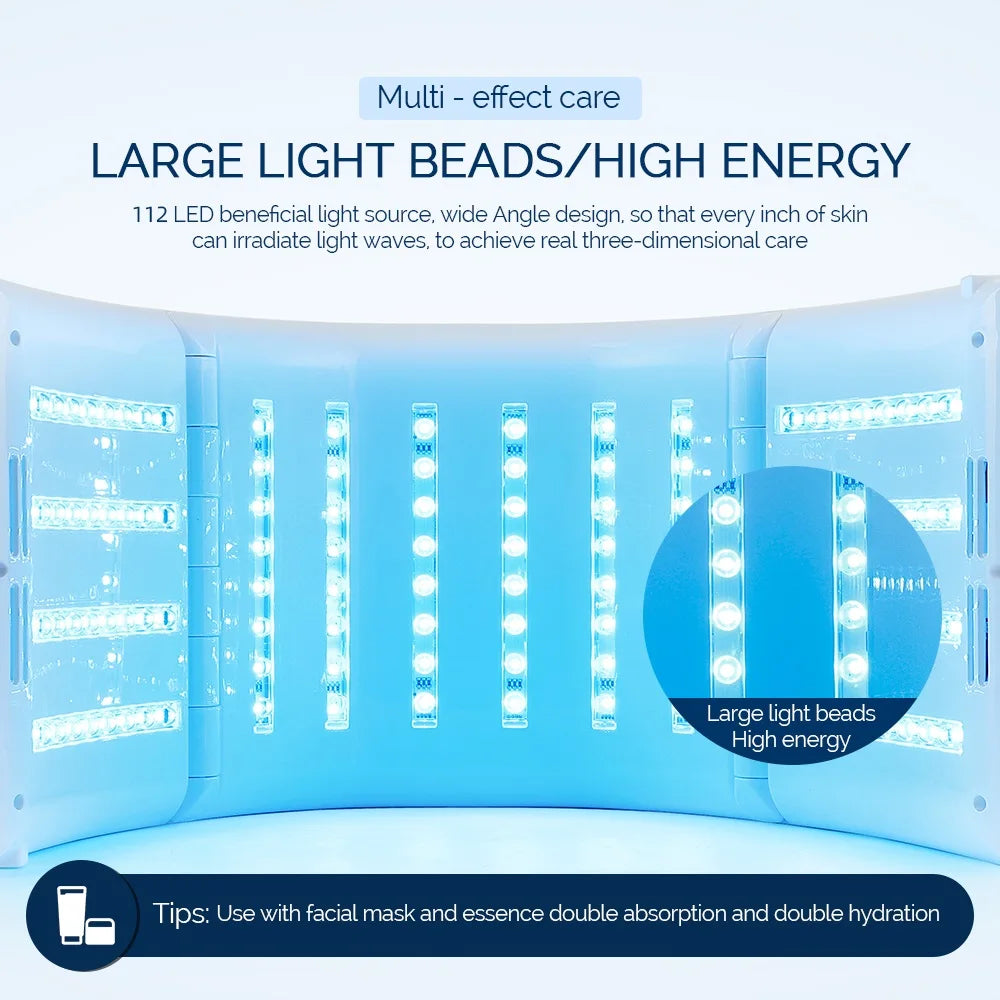 Foreverlily Face Body 7 Colors Large Light Bead LED Photon Machine Home Use High Energy LED Facial Mask PDT Machine Skin Care