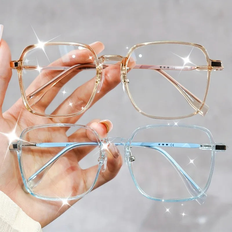 2 Pairs of Large Square Reading Glasses Casual Glasses Computer Reading Glasses Unisex +1.0 To +4.0