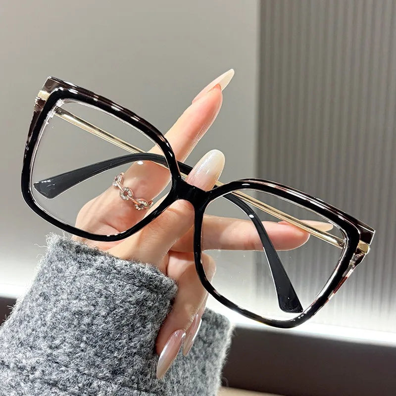 Square flat light glasses for women, anti blue light frame, internet famous, same glasses frame for taking photos