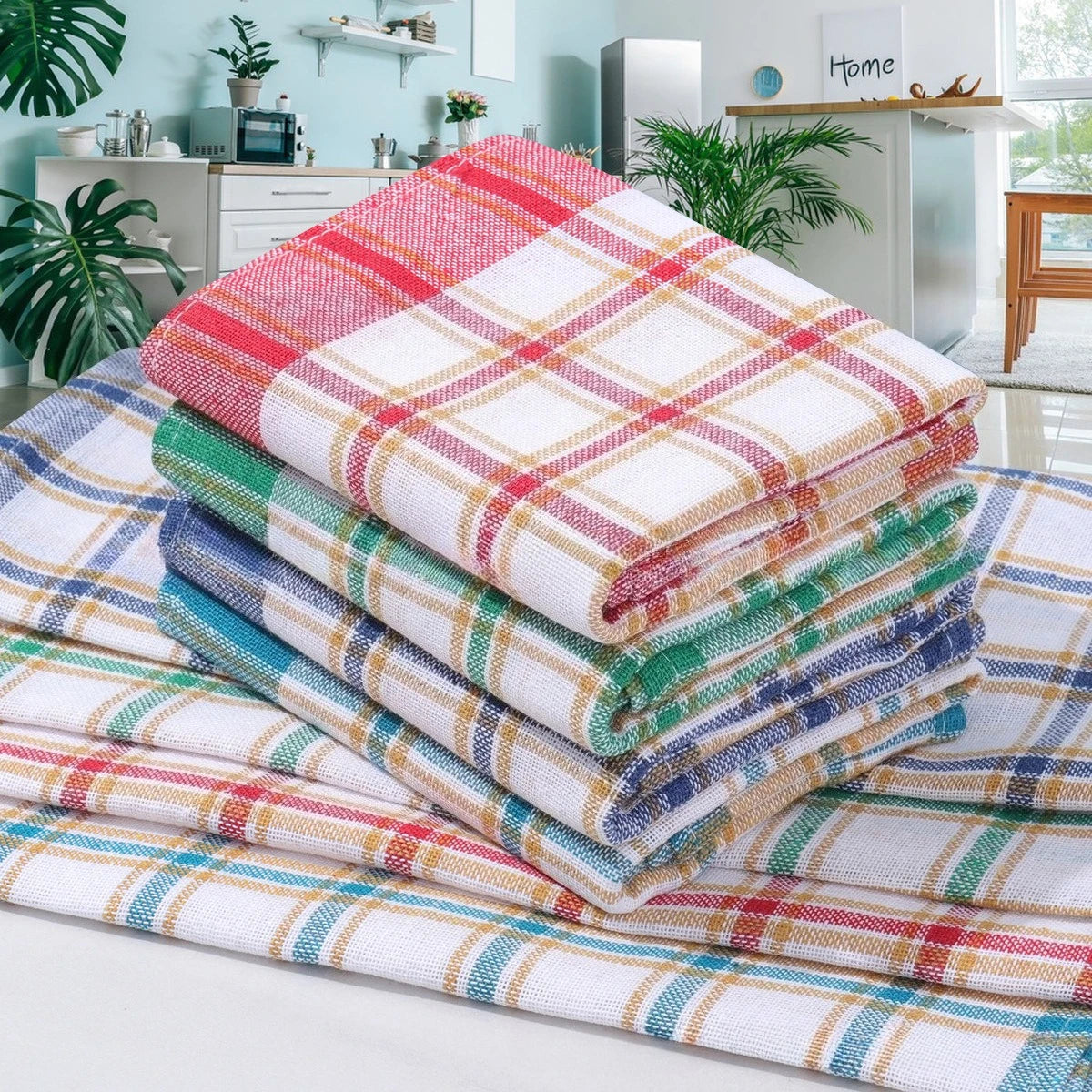 2/5/10pcs Kitchen Cleaning Cloths - Reusable Multi-Purpose Dish Towels, Tea Towels & Grid Cleaning Rags (Random Color)