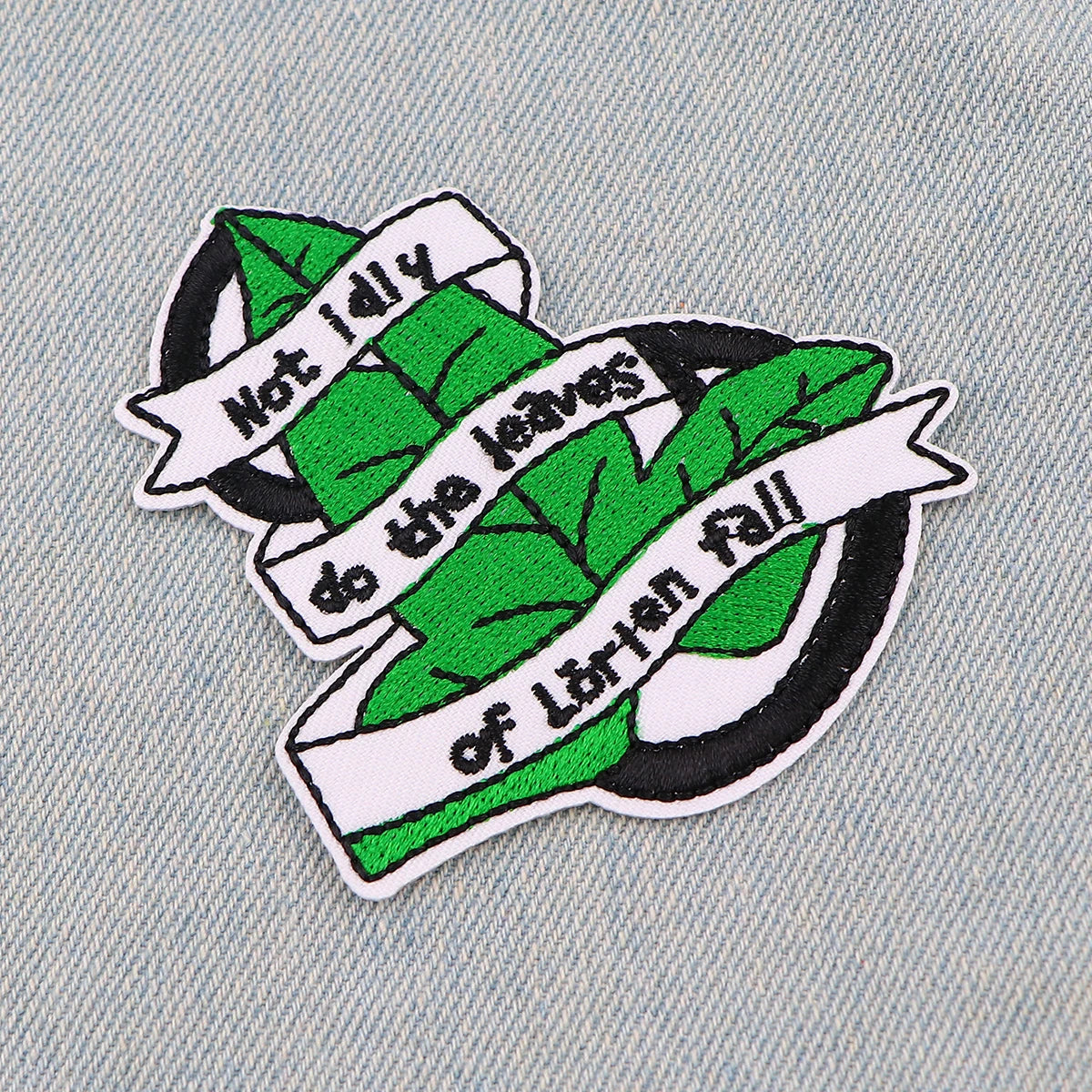 Green Leaves Patch Movie Cool Embroidery Patch Iron On Patches For Clothing Thermoadhesive Patches On Clothes DIY Sew Badges