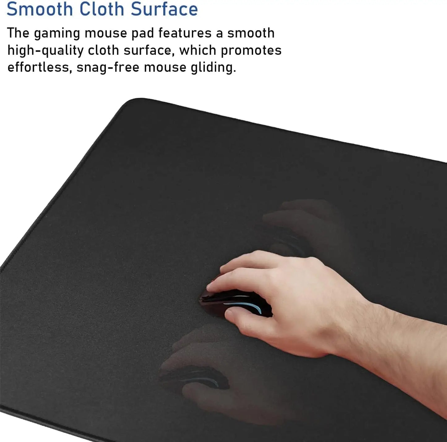 Large Extended Gaming Mouse Pad with Stitched Edges, XXL Non-Slip Rubber Base Desk Pad, Waterproof Computer Keyboard Pad Mat