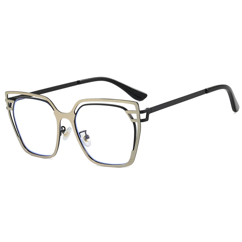 JNPCXI Square Hollow Oversized 2026 New Anti Blue Light Glasses Frame Women Fashion Trendy Eyewear