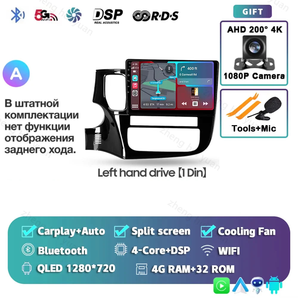 CarPlay Auto For Mitsubishi Outlander 3 GF0W GG0W 2012 - 2018 Left hand drive Car Radio Multimedia Video Player Navigation stere