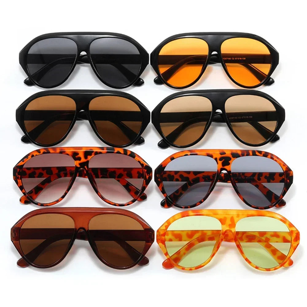 JNPCXI Retro Oversized Sunglasses Women Fashion Brand Designer Round Orange Shades UV400 Men Trending Sun Glasses