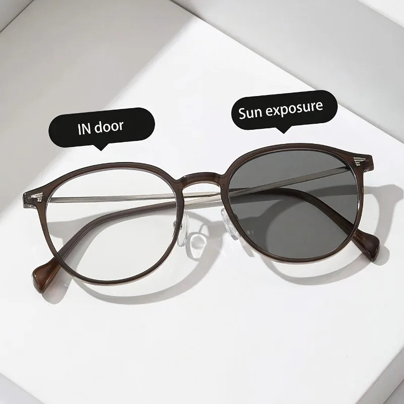 1pc  Men'S Classic Oval Frame Fashion Glasses - Clear PC Lenses, Lightweight Fashion Accessory for Daily Wear