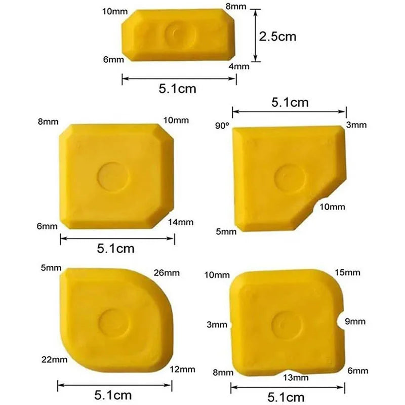 5pcs Caulking Tool Kit, Silicone Joint Sealant Spreader Spatula Scraper, Edge Repair Tools, Floor Tile Edges Cleaner
