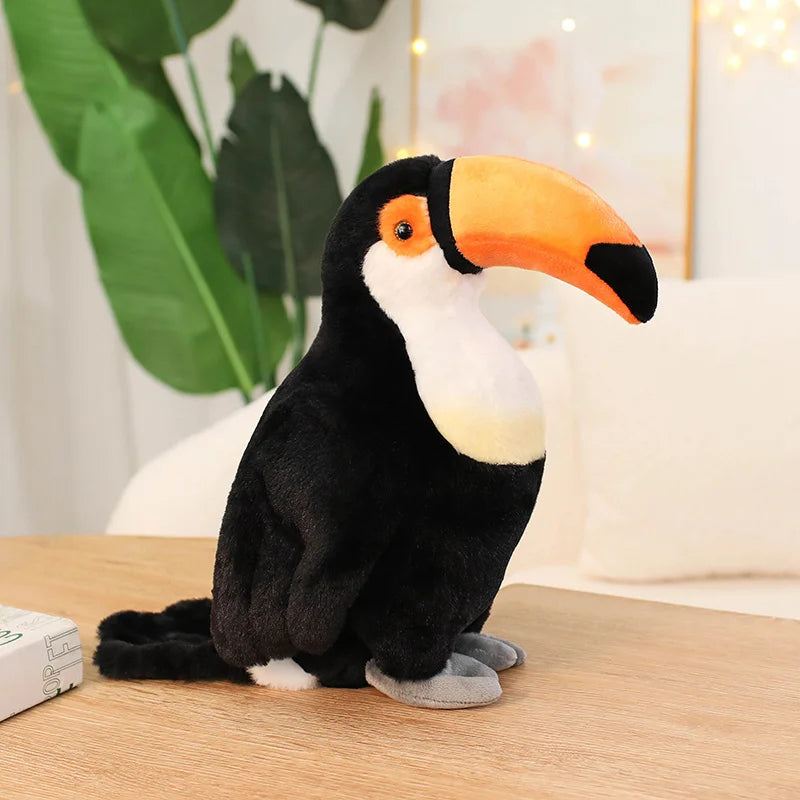 Simulation Stuffed Animal Cute Birds Parrots Toucan Eagle Peacock  Pigeon Plushies Toys Educational Gift