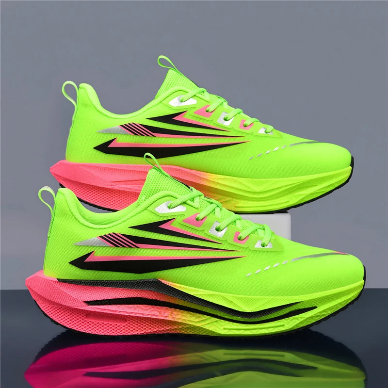 Marathon Running Shoes Carbon Board Speciality Men Sports Reticular Breathable Lightweight Women's Athletic Nonskid Sneakers New