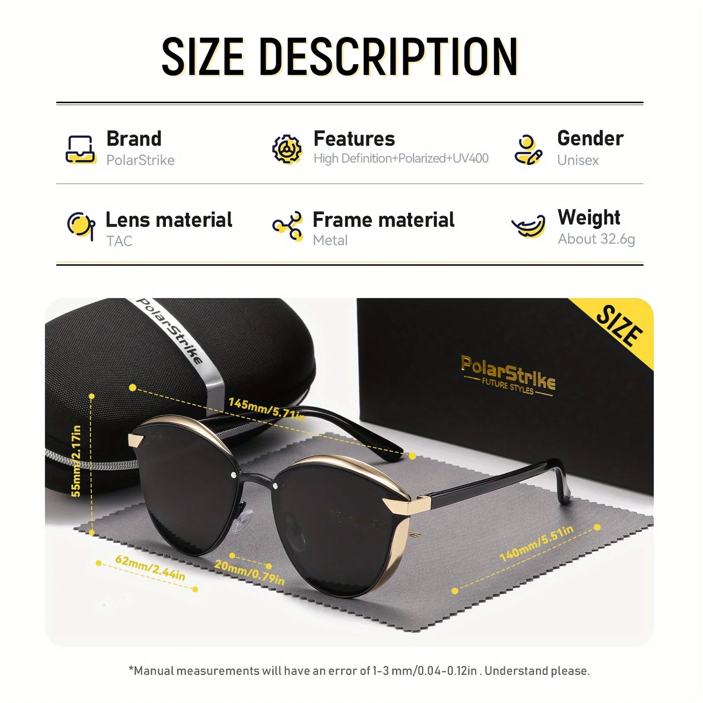 Men's Casual Half Frame Polarized Glasses UV400 Protection TAC Lenses Stylish Square Design Suitable for Daily Wear
