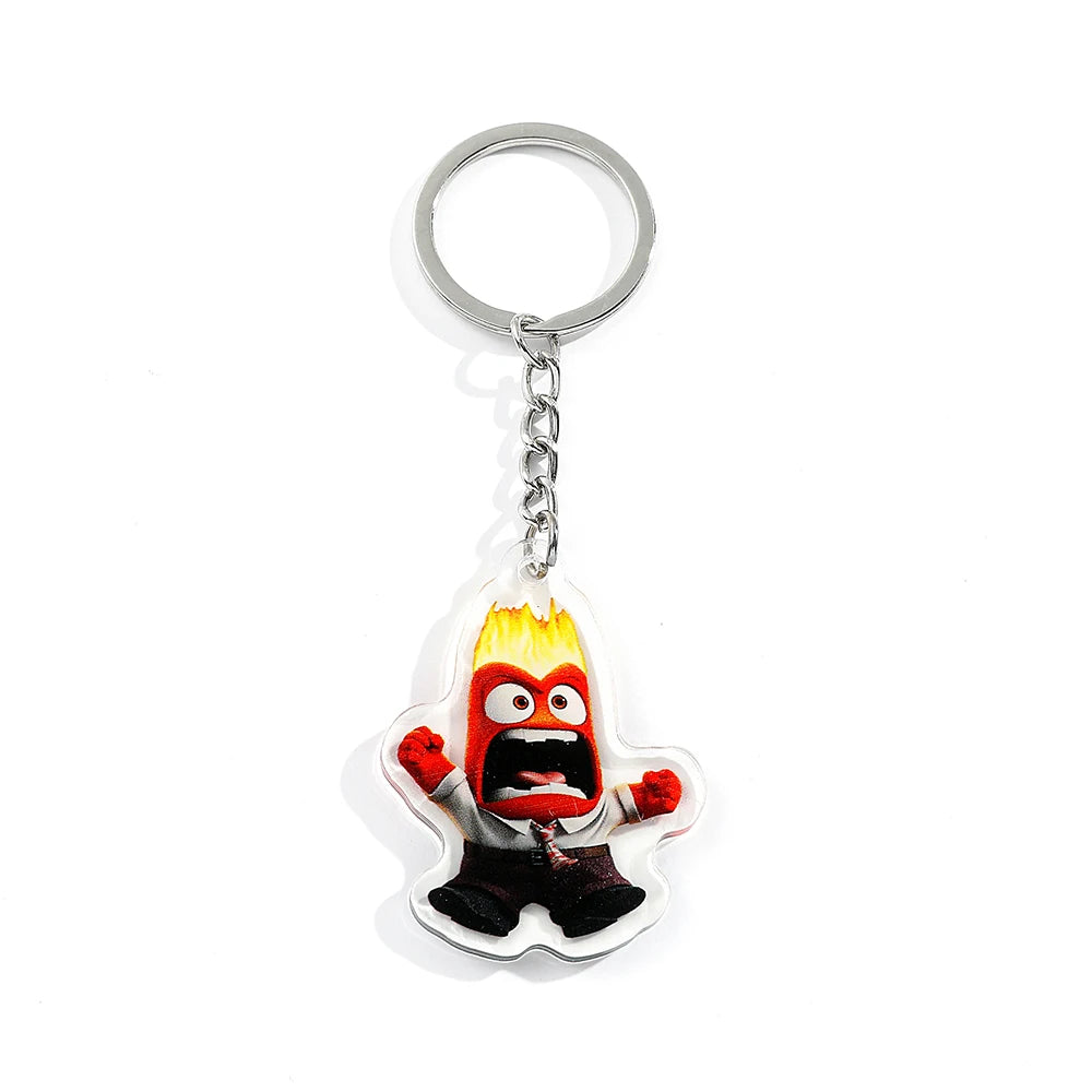 inside out Anime Keychain - Joy Anger Sadness Happiness Five Emotions Character Backpack Jewelry Accessory for Men & Women