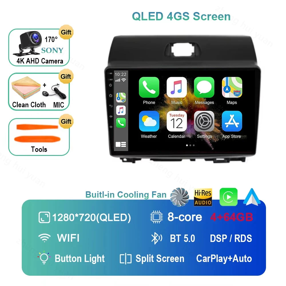 For Kia Ray 2011-2017 2K 12+256 QLED Android 15 CarPlay Car Radio Multimedia Video Player GPS stereo Head Unit 4G WIFI DSP RDS