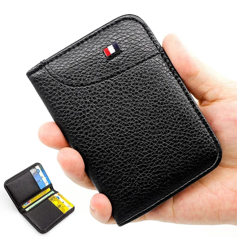 Portable Slim PU Leather Men Wallet Mini ID Credit Card Holder Thin Short Purse