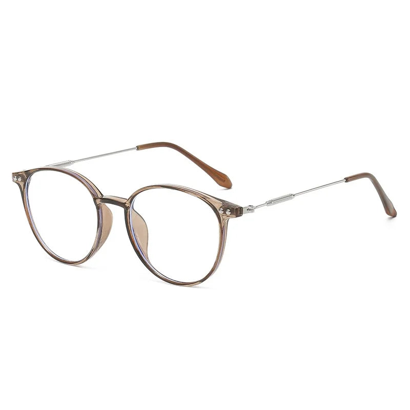 Photochromic Anti Radiation Eyeglasses For Women Transition Metal Frame Shades UV400 Eyewear Replaceable Lens