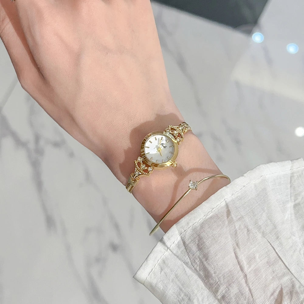 GEDI Ladies Watches Fashion Quartz Wristwatches Exquisite Waterproof Small Bracelet Gold Silver Watch Gifts for Girlfriend Girls