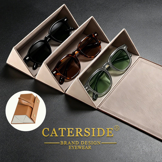 1/3 Wholesale CATERSIDE Retro Men Polarized Sunglasses High-Quality Tr-90 Round Frame Women Outdoor Travel Beach Summer Glasses