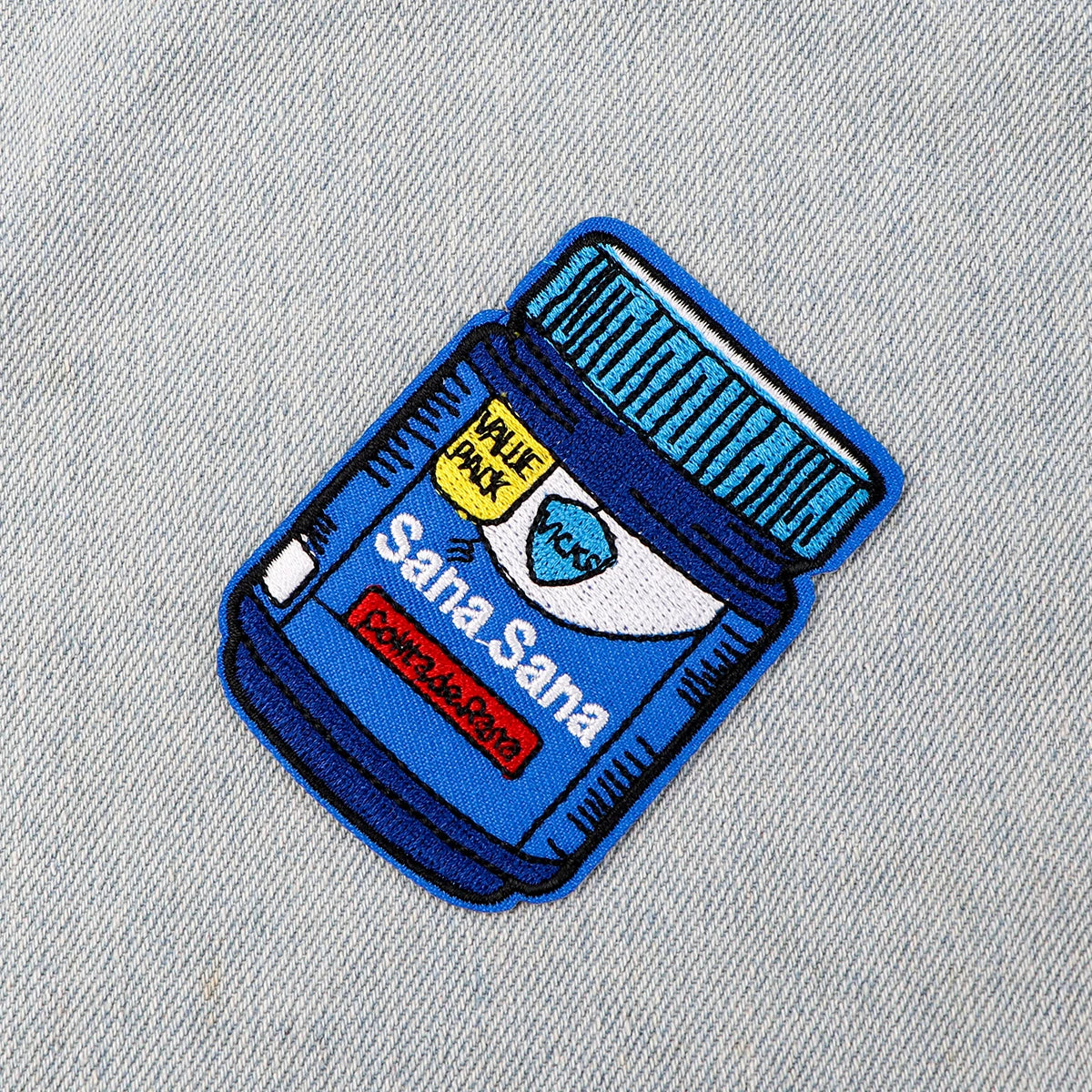 Medicine Bottle Embroidery Patch Spanish Culture Iron On Patches For Clothing Thermoadhesive Patches On Clothes DIY Sew Badges