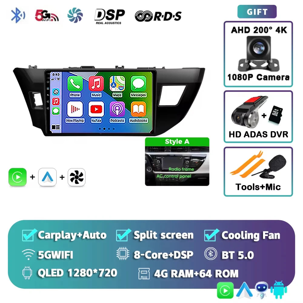 Android 15 Car Radio For Toyota Corolla 2013 2014 2015 2016 E160 E170 Wireless Carplay Android Auto Qualcomm Car Multimedia Play