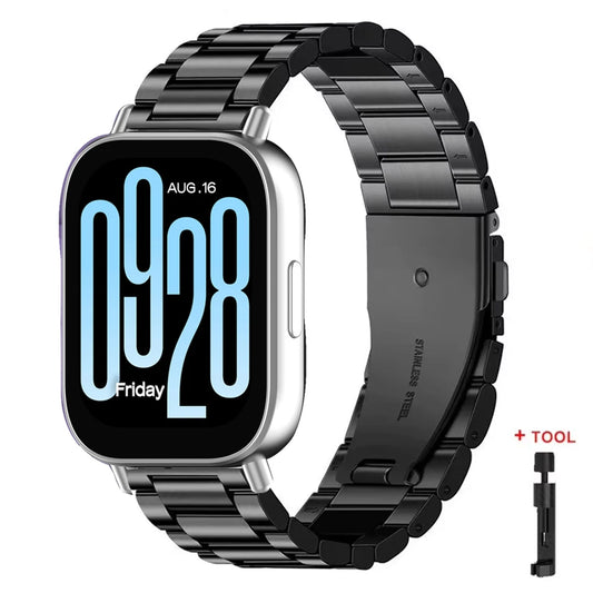 22mm Black Bracelet Strap Redmi Watch 5/5 Lite, 3 Active/3 Lite Metal Wristband