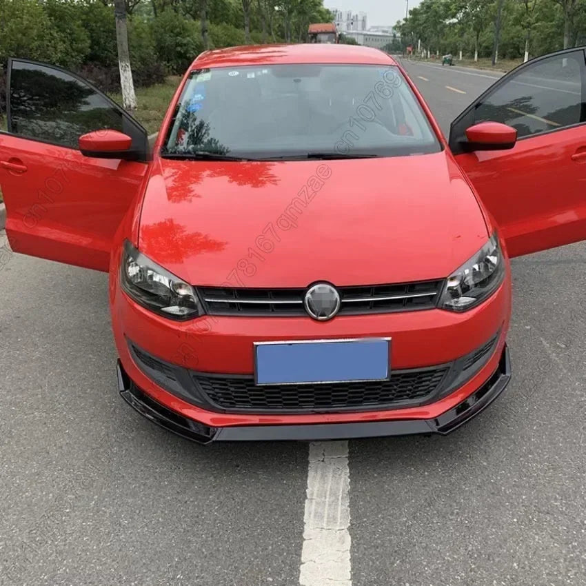 For VW POLO MK5 TSI TGI MPI 2014 2015 2016 2017 Car Front Bumper Lip Spoiler Splitter Diffuser Separator Bodykits Gloss Black