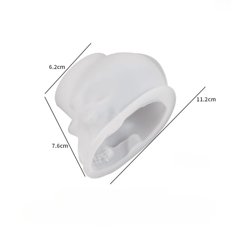 1pc 3D Skeleton Head Silicone Mold for DIY Candles, Resin Skull Keychains & Soap Crafts, DIY Halloween Ornament Crafting
