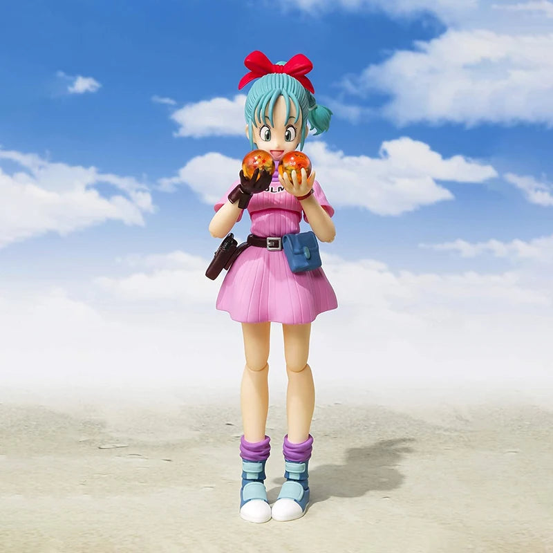 13cm SHF Dragon Ball Pink Bulma  Action Figure PVC Battle Detector Collection