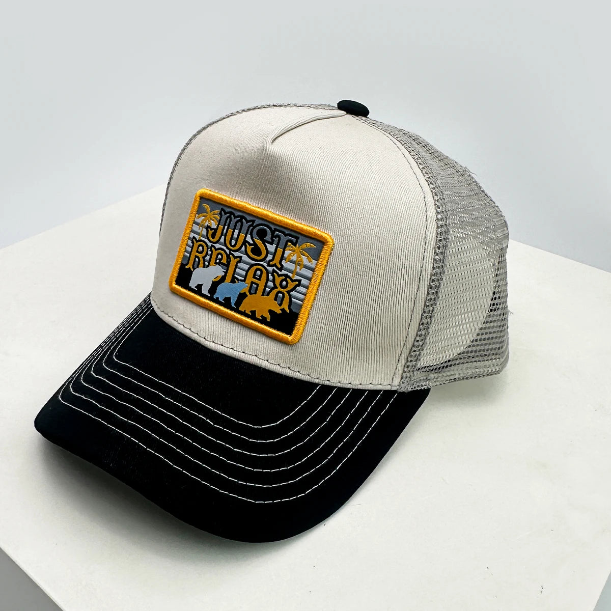 New Unisex PATCH Letter Embroidery Baseball Hats Sunshade Hip Hop Breathable Color Block Trucker Caps Fashion Mesh Versatile ins