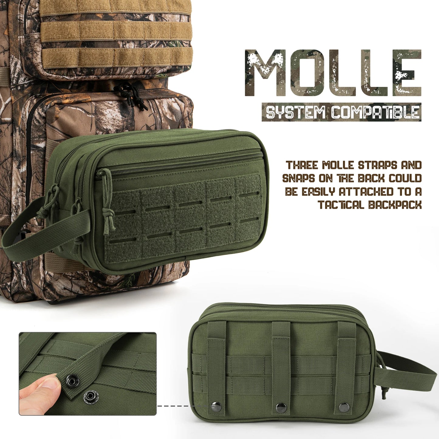 Tactical Toiletry Bag for Men Molle Pouch Shaving Kit Travel Dopp Cosmetic