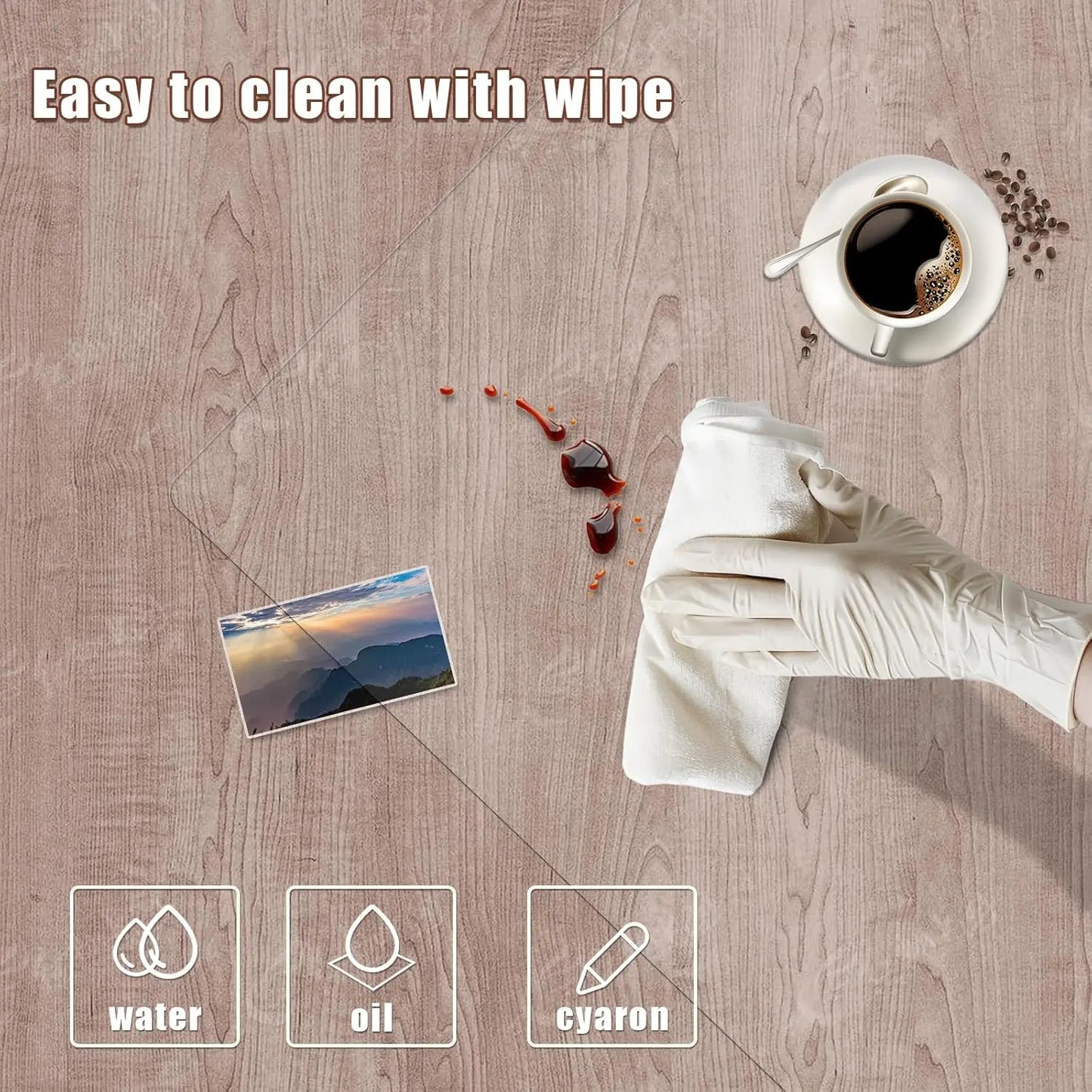 Clear Desk Mat/Protector Mat - Anti-Slip Desk Cover Protector, Waterproof Scratch-Resistant Surface for Home/Office