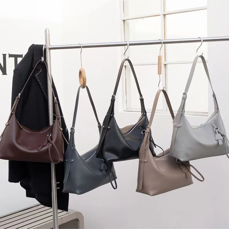 Women Natural Genuine Cow Leather Crossbody Bag Female Luxury Designer Shoulder Bags Lady Casual Retro Cowhide Handbag Hobos Bag