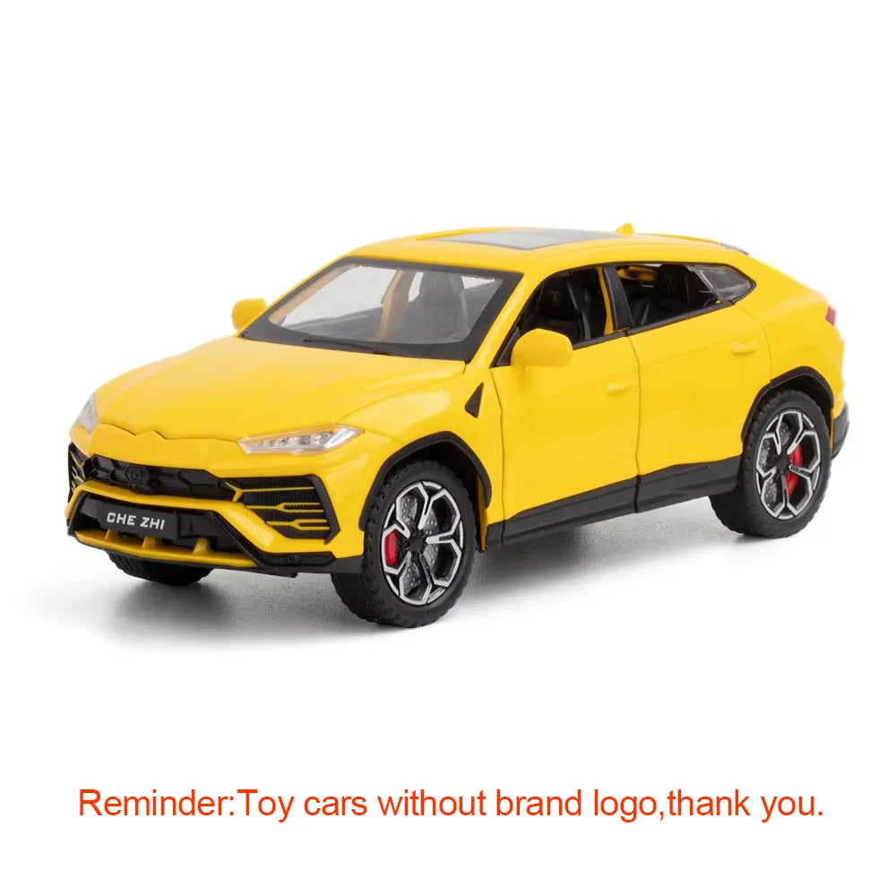 1:24 Lambor URUS Model Toys Diecast Alloy Car Doors Opened Sound Light Pull Back Shock Absorption Vehice Children Christmas Gift