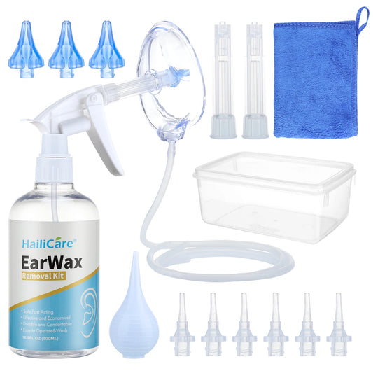 500ml/300ml Ear Cleaner Kit Ear Wax Remover Bottle Ear Irrigation Washer Set for Adults and Kids Ear Cleaning Kit Safe Effective