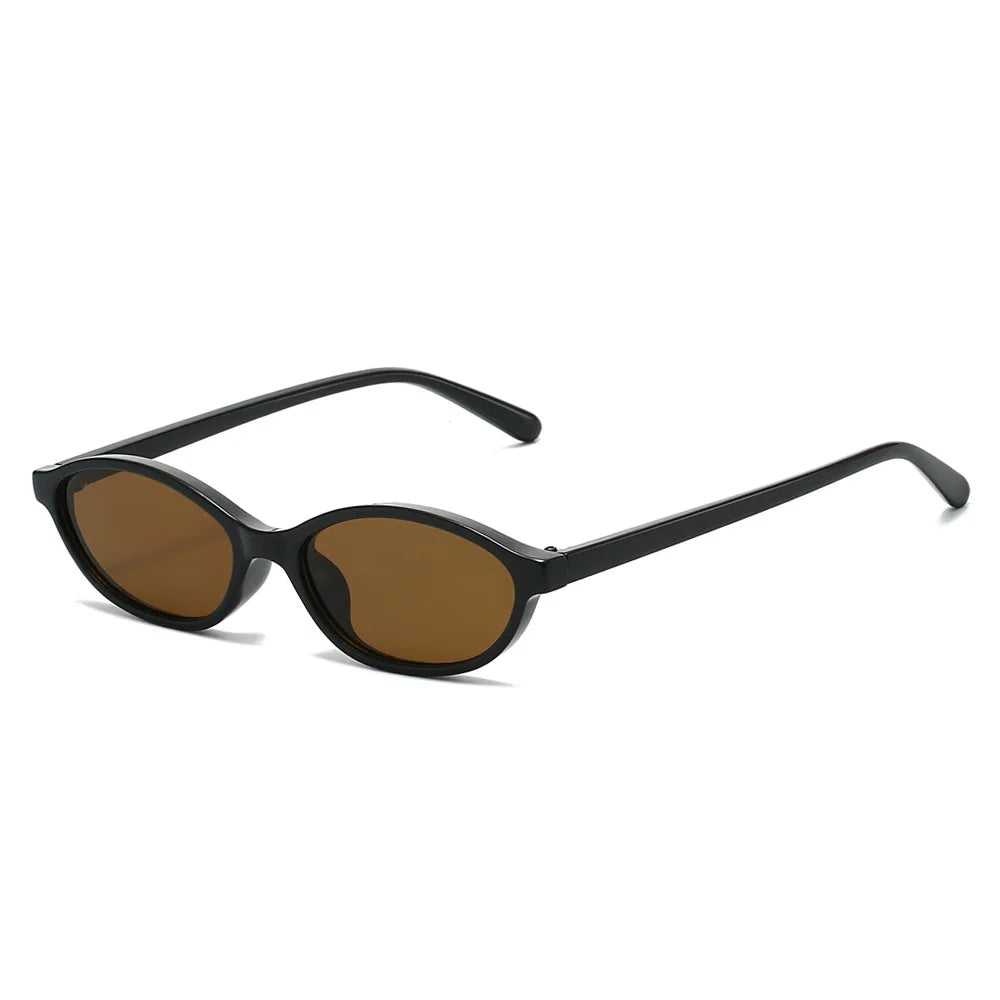 JNPCXI Retro Small Oval Sunglasses Women Fashion Retro Green Gradient Shades UV400 Men Trending Round Rivets Sun Glasses