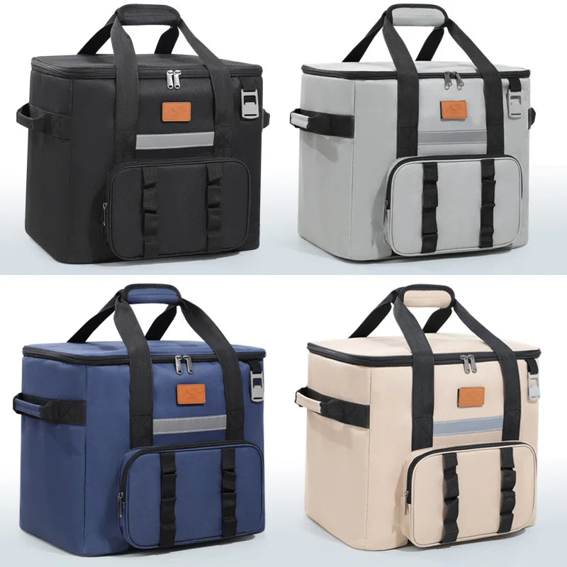 32L Thermal Food Carrier Bag for Women Large Insulated Cooler Tote with Zipper Portable Leakproof Picnic Bag for Camping Beach