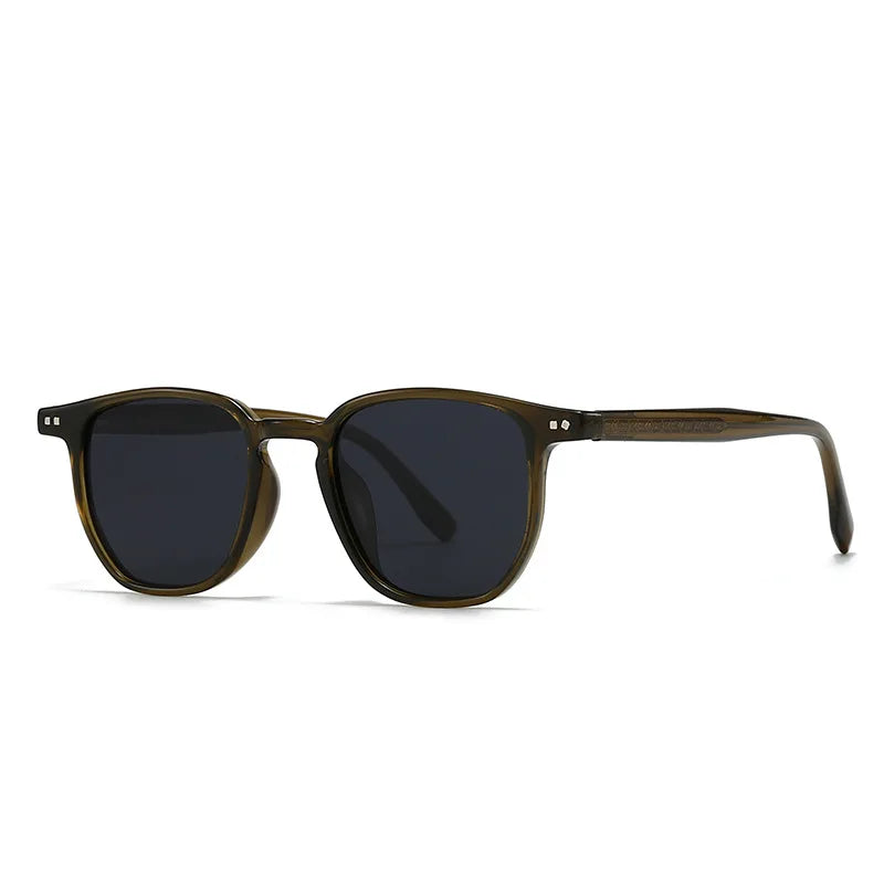 JNPCXI Square Men Sunglasses Fashion Shades Quality UV400 Retro Rivets Women Luxury Gray Sun Glasses