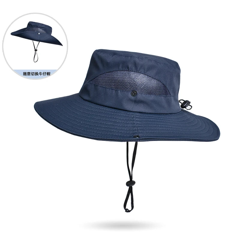 Xinbaoguan 100% Polyester New Spring/Summer Big Eaves Sun Protection and Sunshade Fishing Hat Breathable and Versatile Sun Hat
