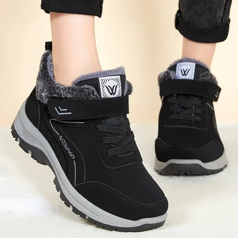 Mix Color Snow Boots for Women Soft Plush Keep Warm Sneakers Woman Winter Platform Anti Slip Cotton Ankle Boots Female