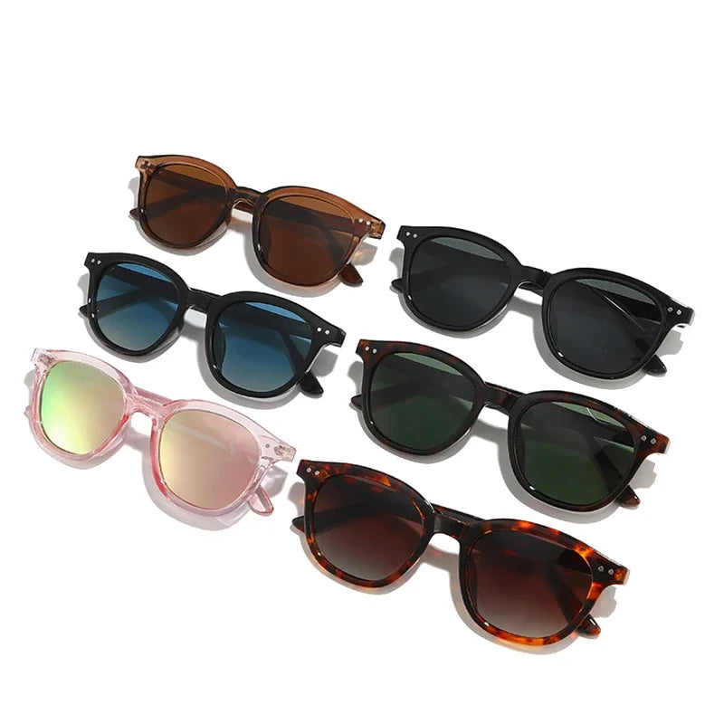 JNPCXI New Fashion Round Polarized Men Rivets Sunglasses Shades UV400 Retro Gradient Mirror Women Luxury Sun Glasses